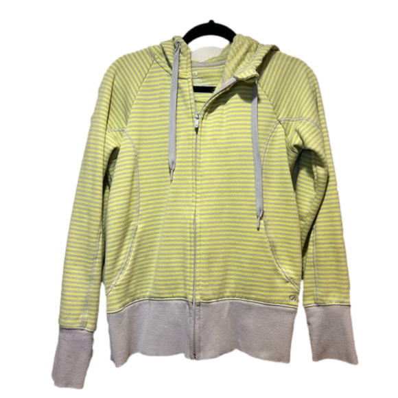GAP Tops - GapFit Neon Striped Sweatshirt Medium | Athletic Pullover Crewneck Bright Stripe